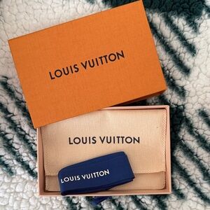 Louis Vuitton Orange Box with Navy Ribbon